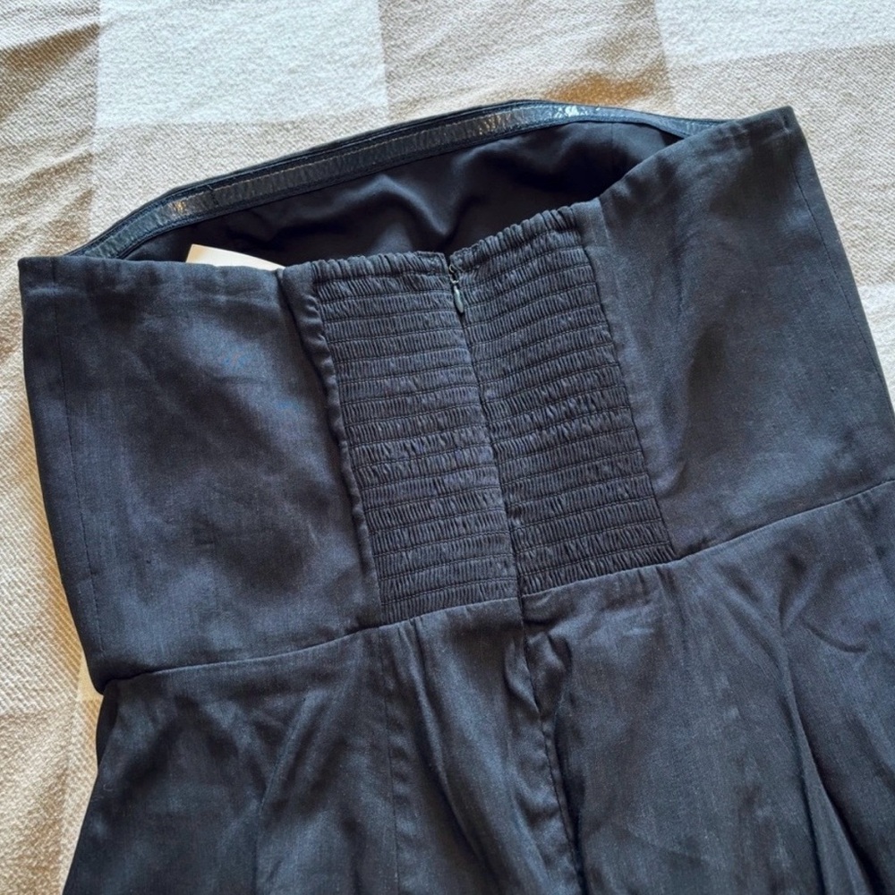 NWOT Sezane Soleane Strapless Black Linen Midi Dress - Picture 9 of 9
